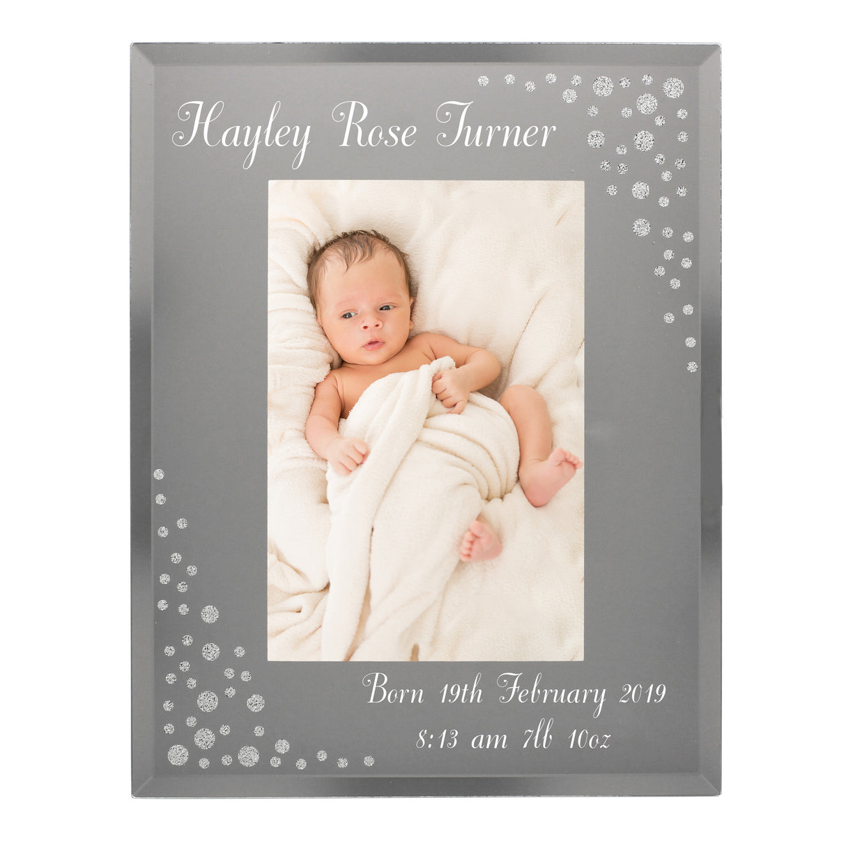 Personalised Any Message 6x4 Diamante Glass Photo Frame - Photo Frames at Gift Moments