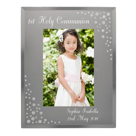 Personalised Any Message 6x4 Diamante Glass Photo Frame - Photo Frames at Gift Moments