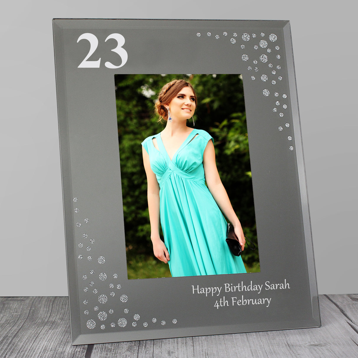 Personalised Diamante Glass Frame for Age 6: 3 - Photo Frames By Gift Moments