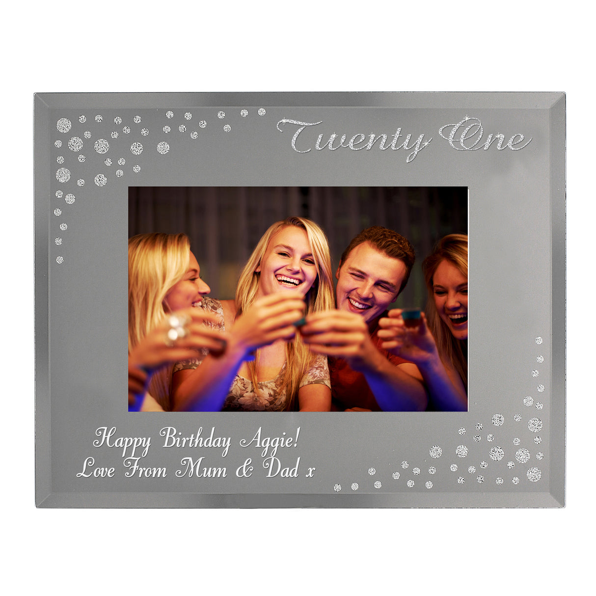 Personalised Diamante Twenty One Photo Frame: 3 - Photo Frames By Gift Moments