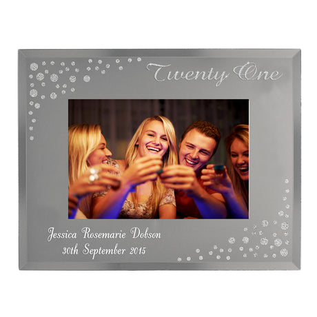 Personalised Diamante Twenty One Photo Frame: 4 - Photo Frames By Gift Moments