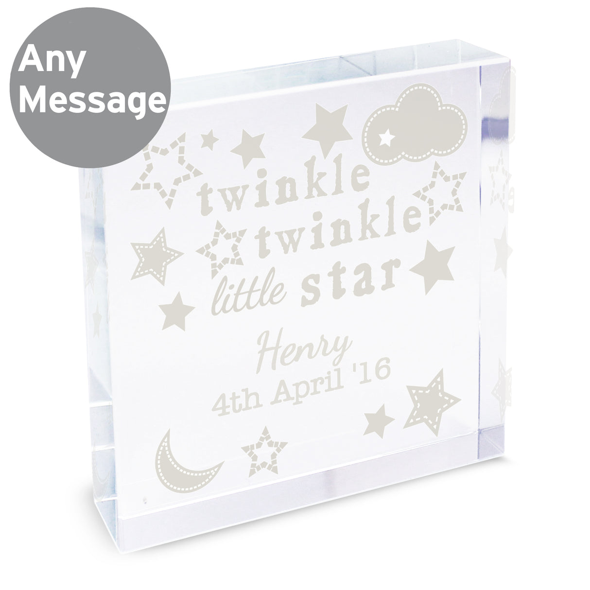 Personalised Twinkle Twinkle Crystal Token - Crystal Tokens at Gift Moments