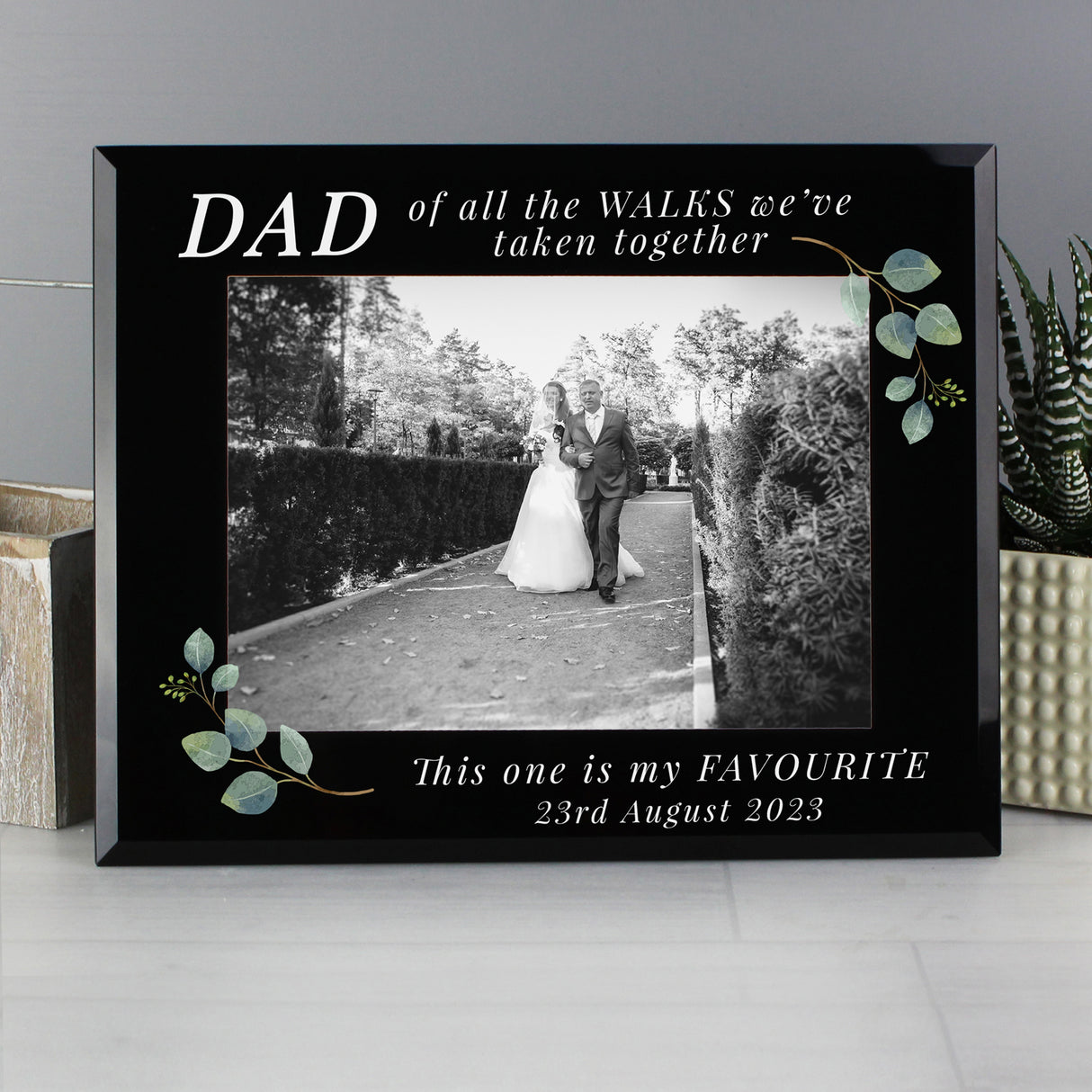 Personalised Botanical Wedding Frame for Dad: 1 - Photo Frames By Gift Moments