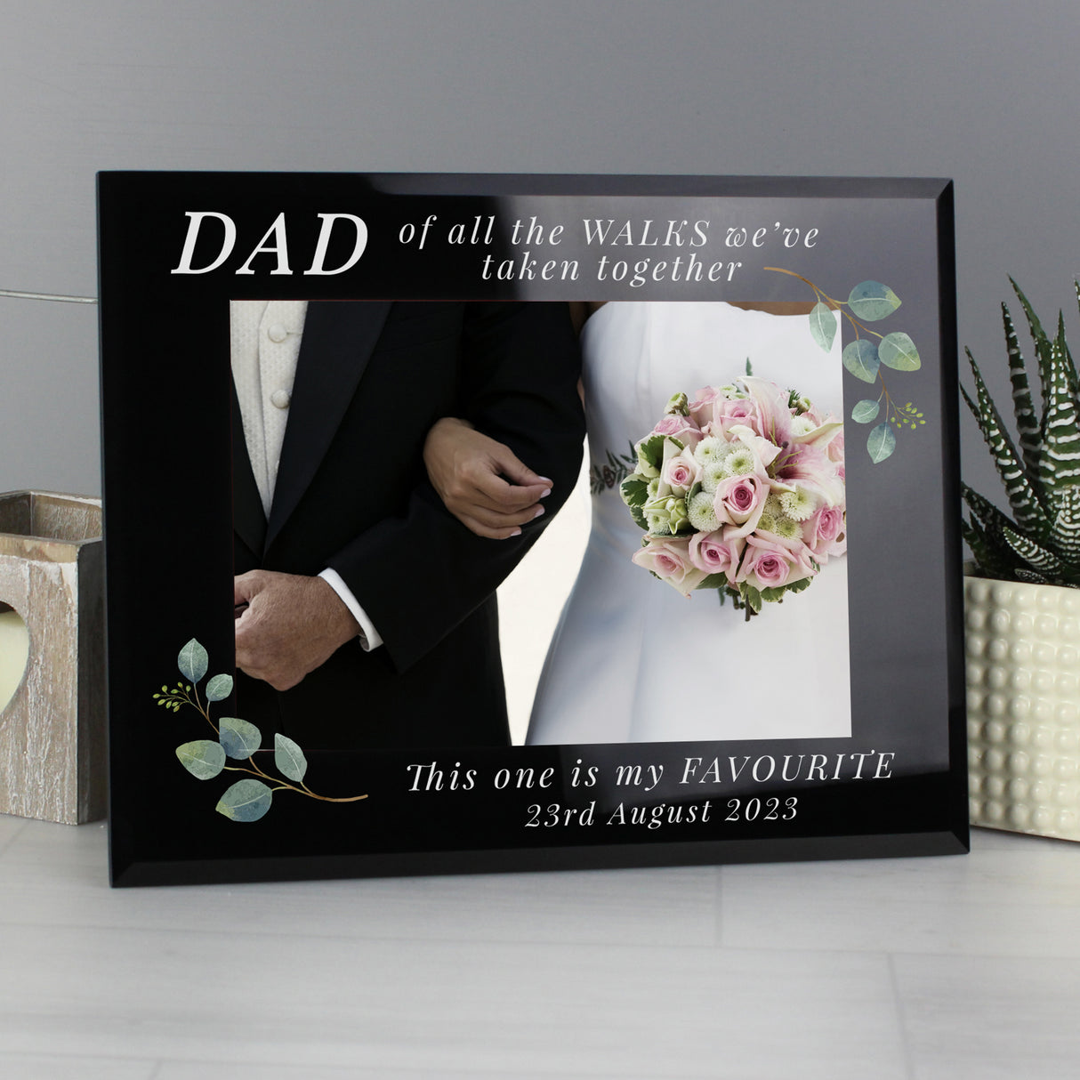 Personalised Botanical Wedding Frame for Dad: 2 - Photo Frames By Gift Moments