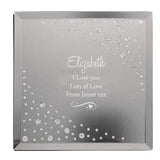 Personalised Any Message Swirls & Hearts Diamante Glass Trinket Box - Trinket Boxes at Gift Moments