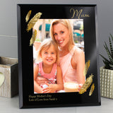 Personalised Golden Feather Black Glass Frame: 7 - Photo Frames By Gift Moments