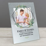 Personalised Glitter Geo Leaves Photo Frame: 1 - Photo Frames By Gift Moments