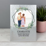 Personalised Glitter Geo Leaves Photo Frame: 8 - Photo Frames By Gift Moments