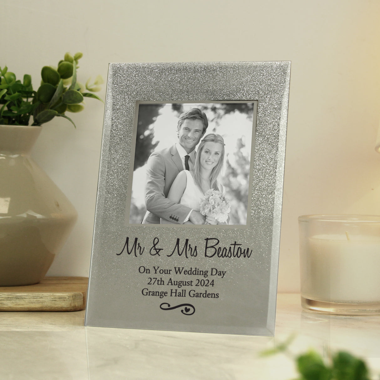 Personalised Glitter Glass Photo Frame: 6 - Photo Frames By Gift Moments