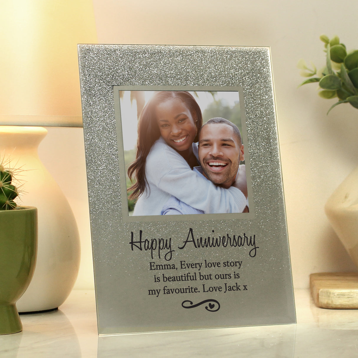 Personalised Glitter Glass Photo Frame: 1 - Photo Frames By Gift Moments