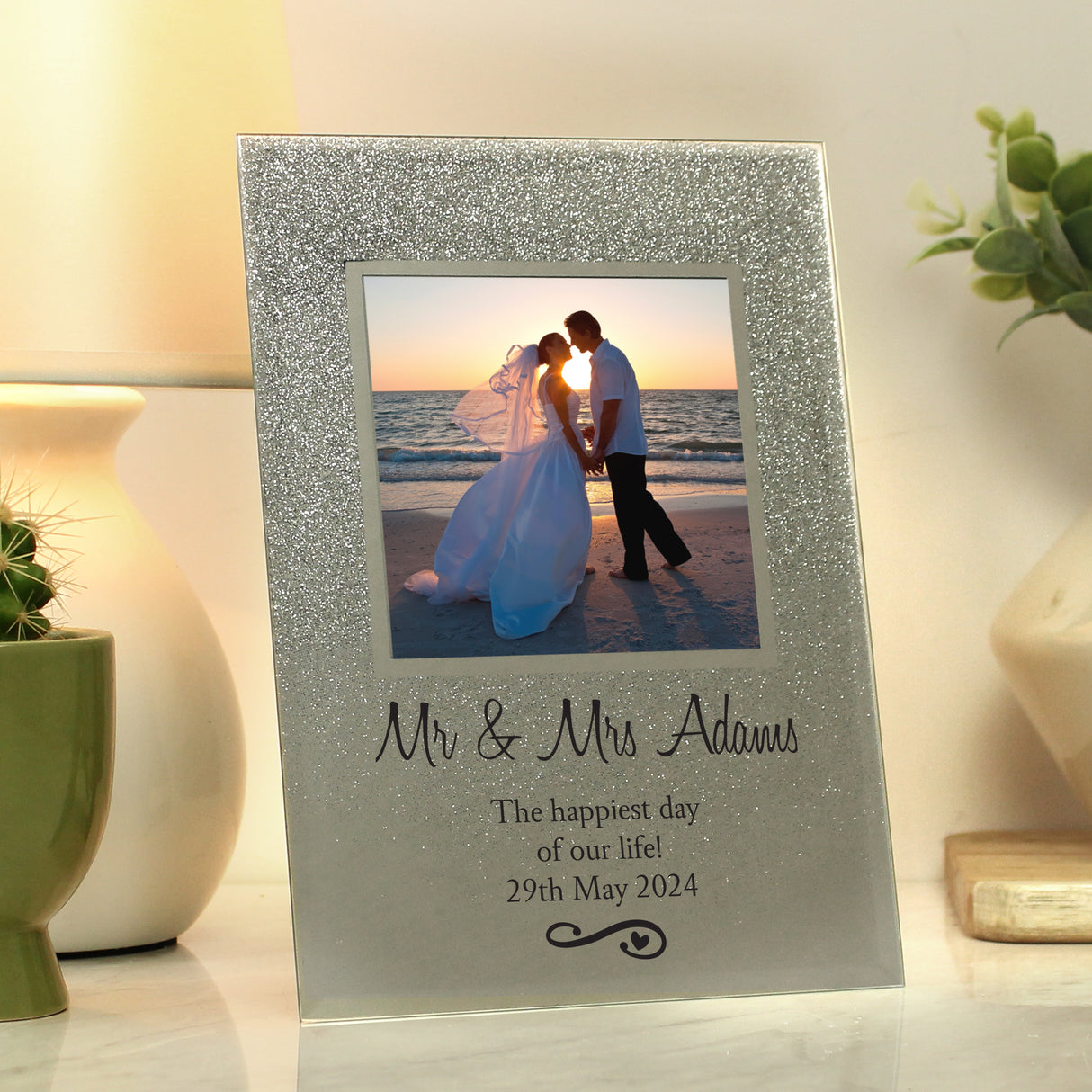 Personalised Glitter Glass Photo Frame: 3 - Photo Frames By Gift Moments