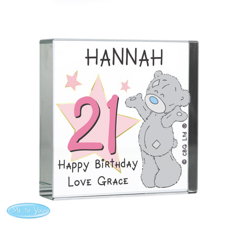 Personalised Me To You Birthday Crystal Token: 4 - Crystal Tokens