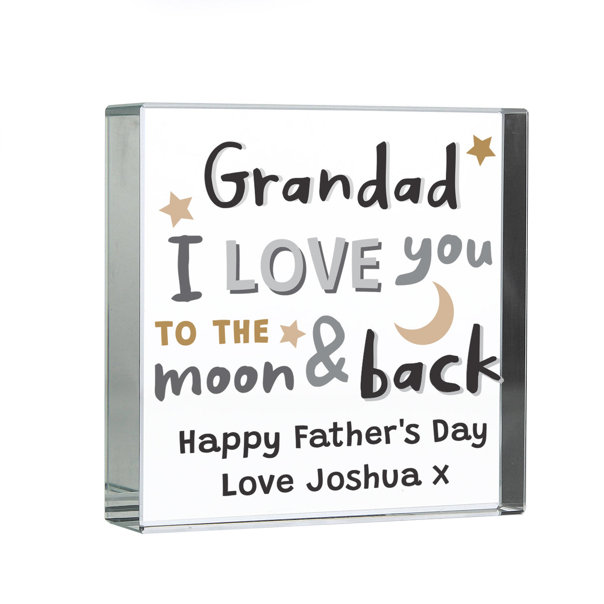 Personalised To the Moon and Back Crystal Token - Crystal Tokens at Gift Moments