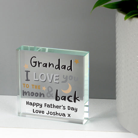 Personalised To the Moon and Back Crystal Token - Crystal Tokens at Gift Moments