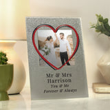 Personalised Heart 4x4 Glitter Glass Photo Frame - Photo Frames at Gift Moments