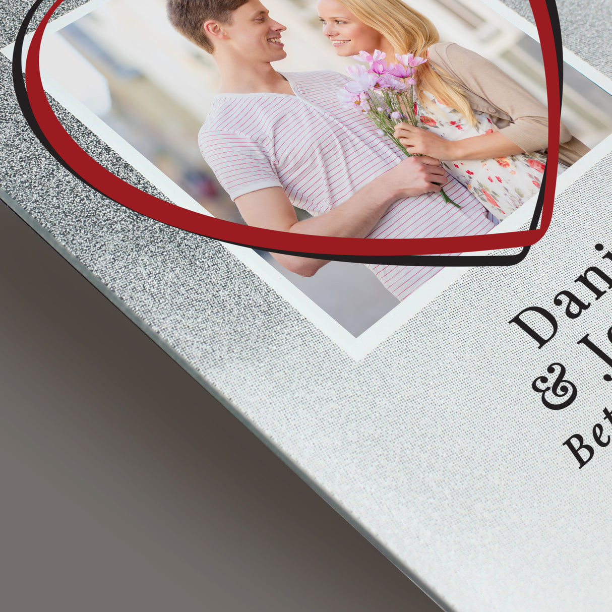 Personalised Heart 4x4 Glitter Glass Photo Frame - Photo Frames at Gift Moments