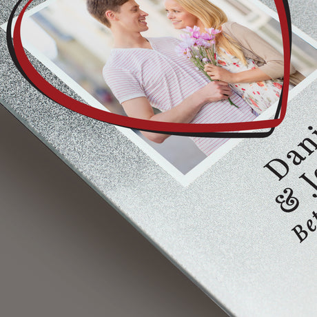 Personalised Heart 4x4 Glitter Glass Photo Frame - Photo Frames at Gift Moments