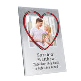 Personalised Heart 4x4 Glitter Glass Photo Frame - Photo Frames at Gift Moments