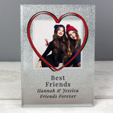 Personalised Heart 4x4 Glitter Glass Photo Frame - Photo Frames at Gift Moments