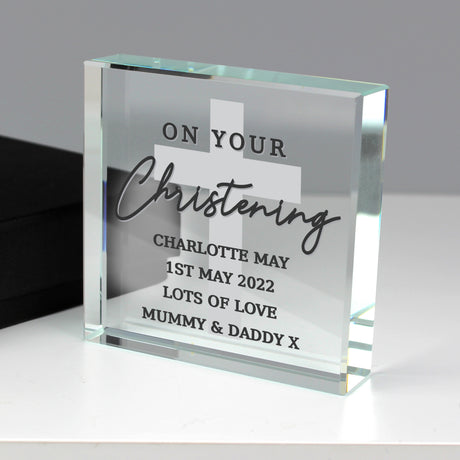 Personalised On Your Christening Crystal Token - Crystal Tokens at Gift Moments