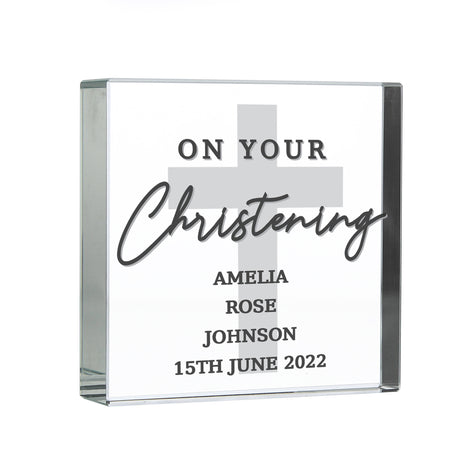 Personalised On Your Christening Crystal Token - Crystal Tokens at Gift Moments