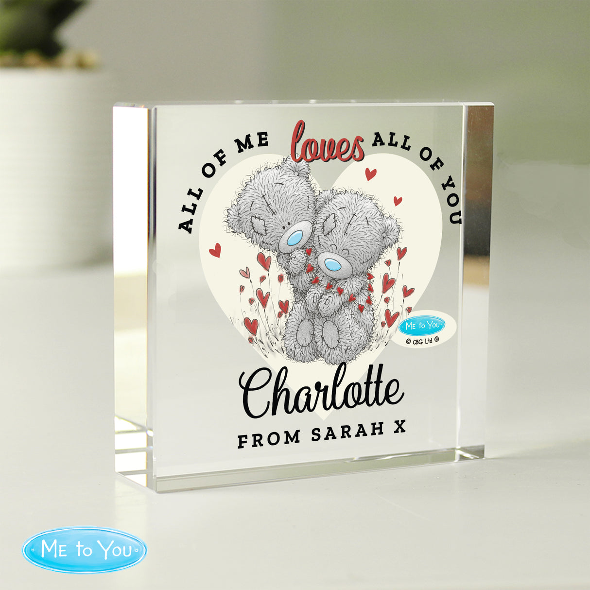 Personalised Me to You Love Heart Crystal Token Default Title - Crystal Tokens at Gift Moments