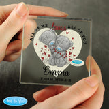 Personalised Me to You Love Heart Crystal Token - Crystal Tokens at Gift Moments