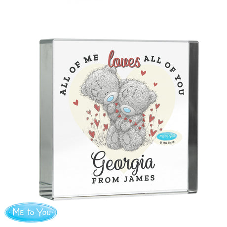 Personalised Me to You Love Heart Crystal Token - Crystal Tokens at Gift Moments