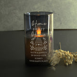 Personalised HOME Smoked Glass LED Candle - LED Lighting at Gift Moments