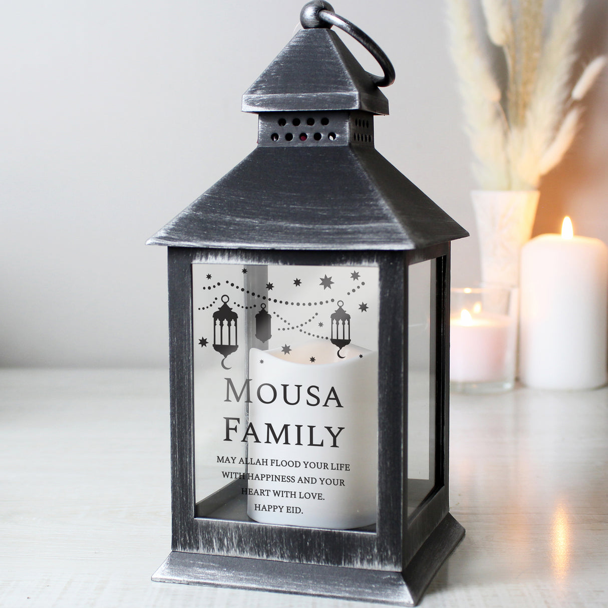 Personalised Black Lantern for Eid & Ramadan: 2 - LED Lighting By Gift Moments