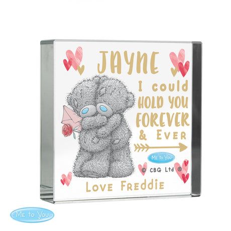 Personalised Me To You Hold You Forever Crystal Token - Crystal Tokens at Gift Moments