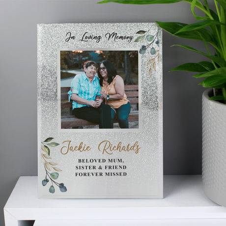 Personalised In Loving Memory 4x4 Glitter Frame - Photo Frames at Gift Moments