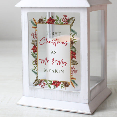 Personalised Christmas White LED Lantern - LED Lighting at Gift Moments