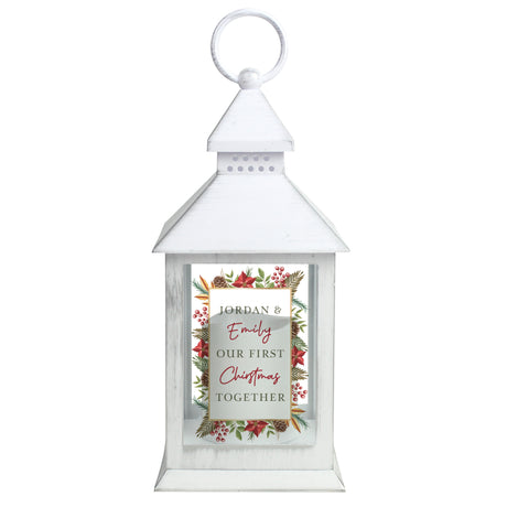 Personalised Christmas White LED Lantern - LED Lighting at Gift Moments