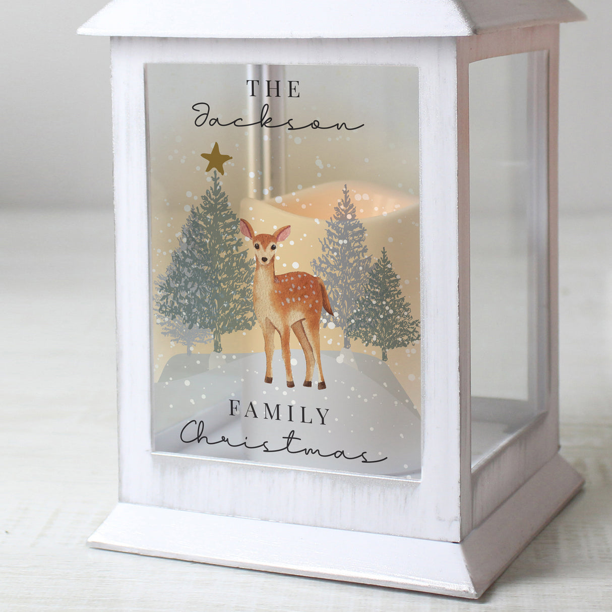 Personalised Christmas Deer LED Lantern - LED Lighting at Gift Moments