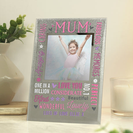 Personalised Mum Glitter Photo Frame 4x6: 3 - Photo Frames By Gift Moments