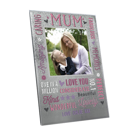 Personalised Mum Glitter Photo Frame 4x6: 5 - Photo Frames By Gift Moments