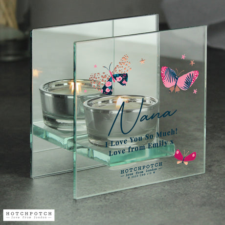 Personalised Hotchpotch Butterfly Mirrored Tealight Holder - Candle Holders at Gift Moments