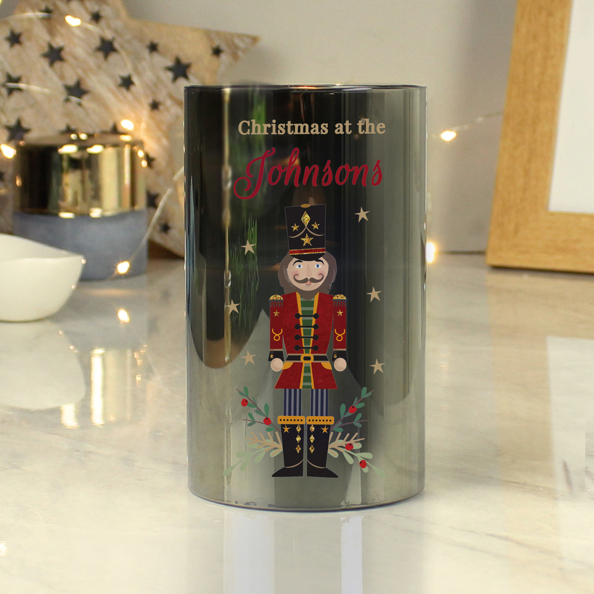 Personalised Christmas Nutcracker Smoked LED Candle Default Title - LED Lighting at Gift Moments