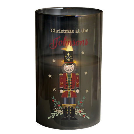 Personalised Christmas Nutcracker Smoked LED Candle - LED Lighting at Gift Moments