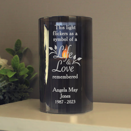 Personalised Life & Love Memorial Smoked LED Candle Default Title - LED Lighting at Gift Moments