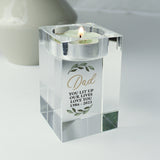 Personalised Botanical Memorial Glass Tealight Holder - Candle Holders at Gift Moments