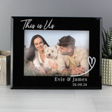 Personalised Heart Black Glass Photo Frame 5x7: 4 - Photo Frames By Gift Moments