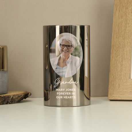 Personalised Photo Upload Smoked Glass LED Candle - LED Lighting at Gift Moments