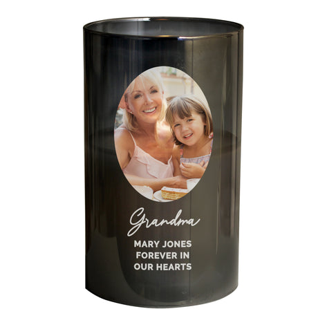 Personalised Photo Upload Smoked Glass LED Candle - LED Lighting at Gift Moments