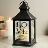 Personalised LOVE LED Black Lantern Default Title - LED Lighting at Gift Moments