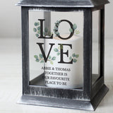 Personalised LOVE LED Black Lantern - LED Lighting at Gift Moments