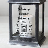 Personalised Home Sweet Home Black Lantern - LED Lighting at Gift Moments