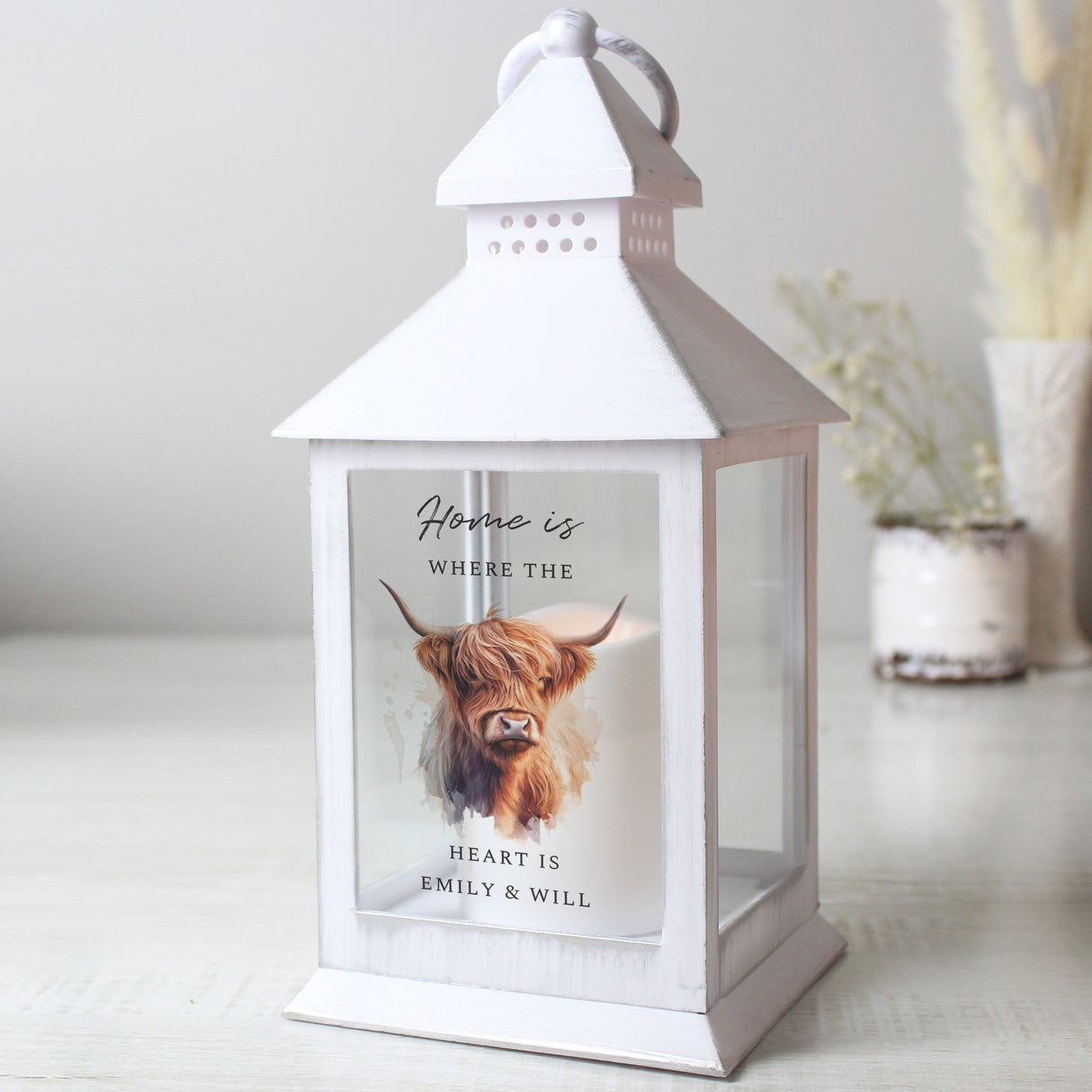 Personalised Highland Cow LED Lantern Default Title - LED Lighting at Gift Moments