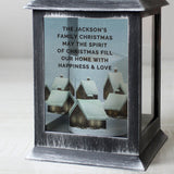 Personalised Christmas Town Black Lantern - LED Lighting at Gift Moments